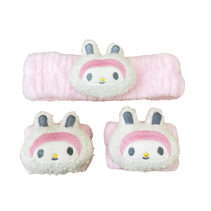S.anrio Cartoon Waterproof Face Wash Wrist Bands set