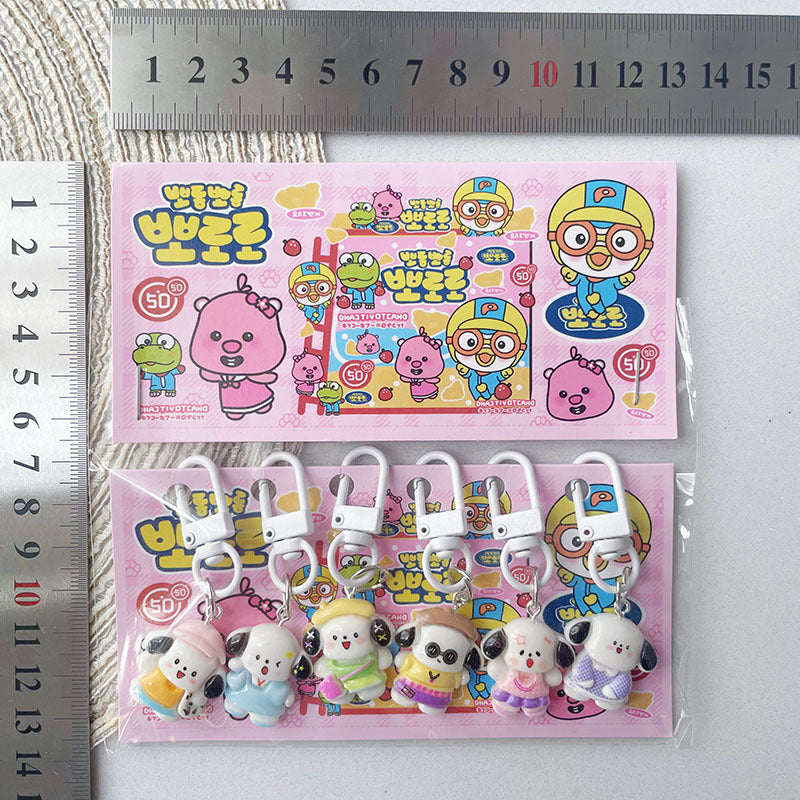 Cute Cartoon Resin Keychain Charms Set