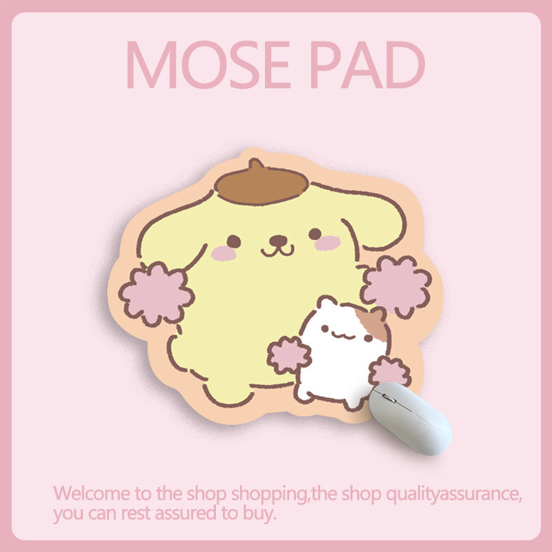 San.rio Cute Cartoon Leather Mouse Pad – Small Irregular Desk Mat