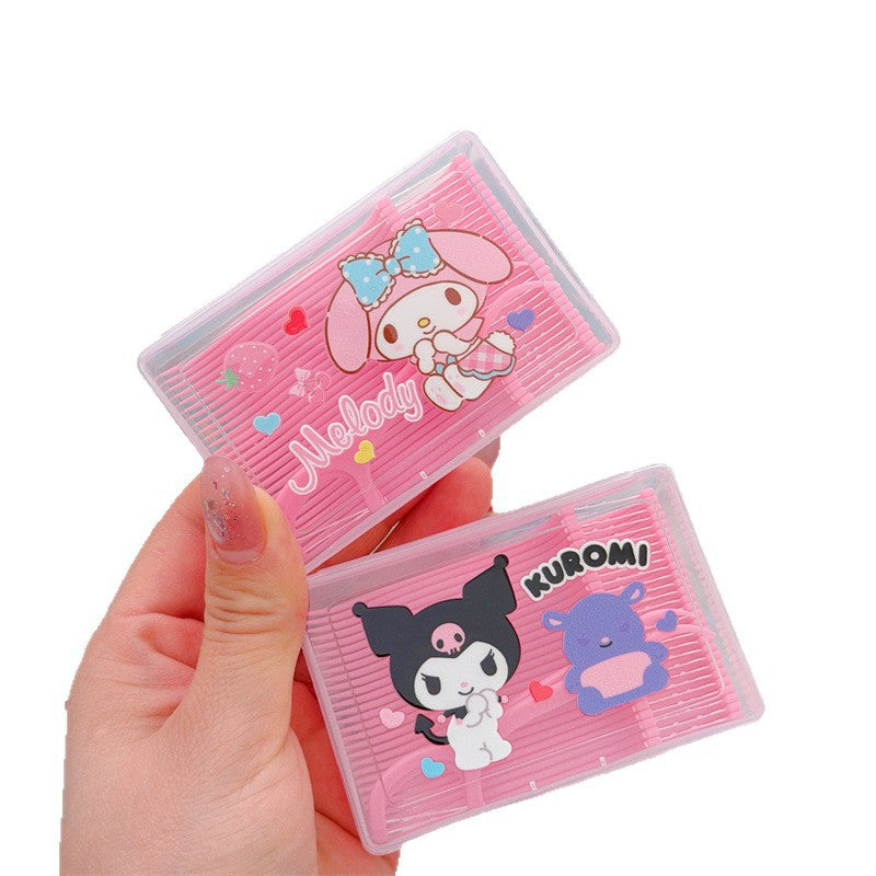 Sanri.o  Cute Cartoon Dental Floss Picks with Portable Case