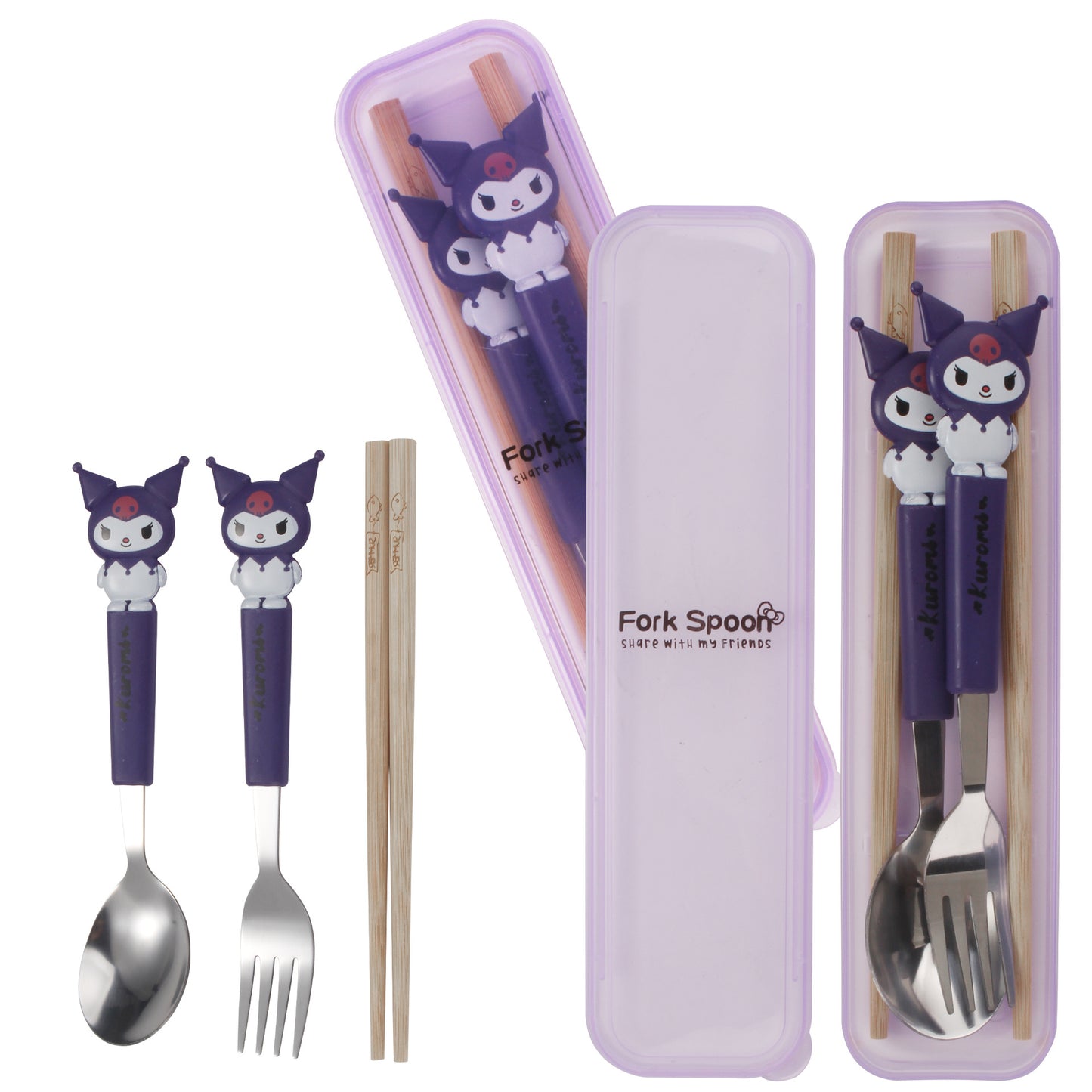 Sanri.o Portable Kids Stainless Steel Utensil Set