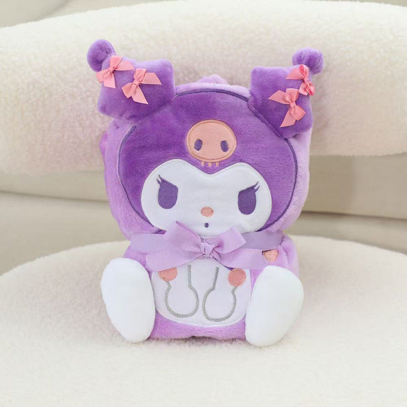 Sanr.io Cute Embroidered Roll-Up Throw Blanket
