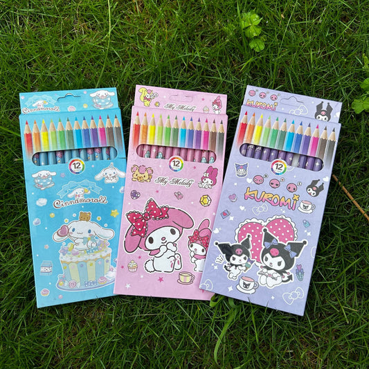 Sa.nrio 12-Color Cartoon Colored Pencil Set