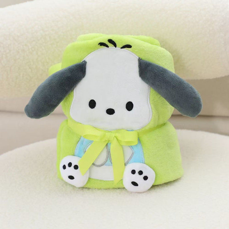 Sanr.io Cute Embroidered Roll-Up Throw Blanket