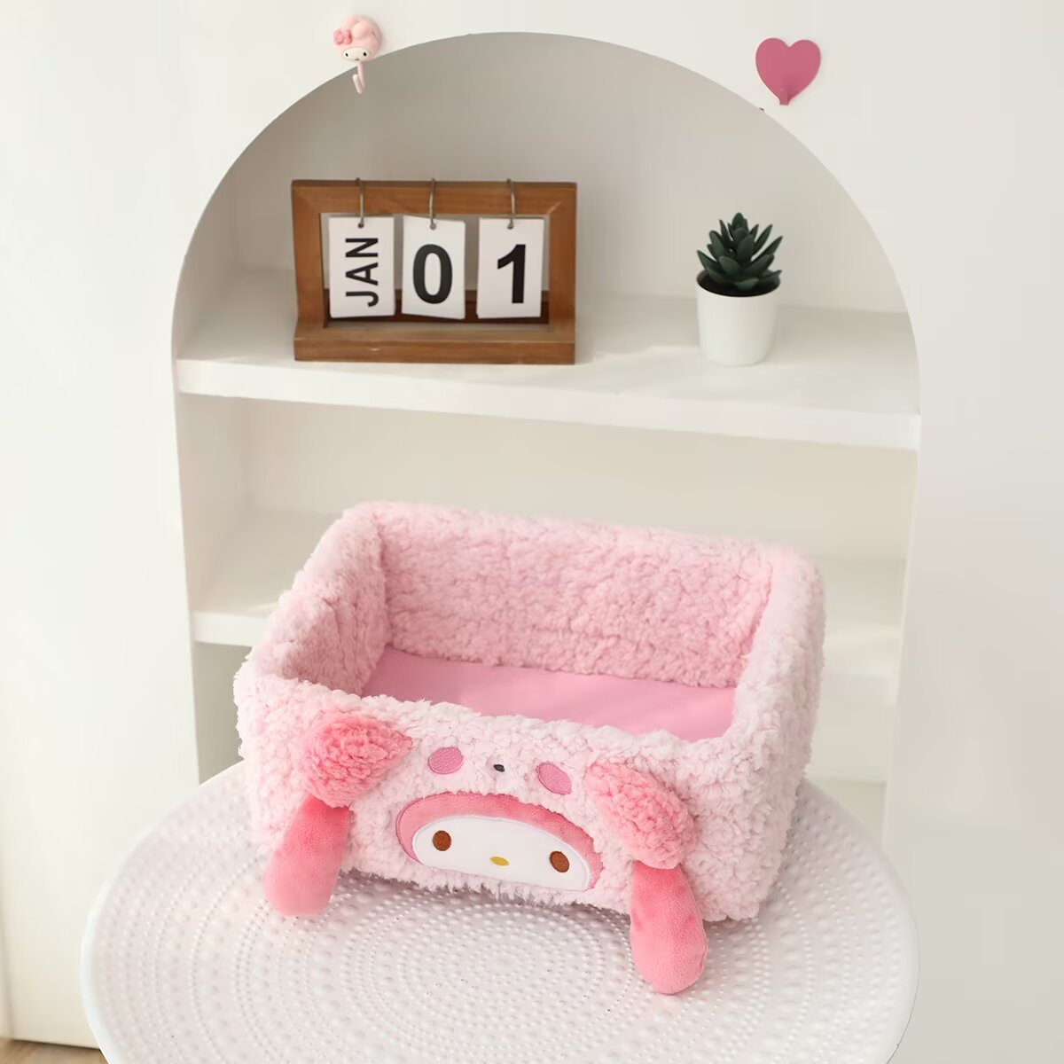 Sanr.io  Cute Cartoon Plush Storage Organizer Box