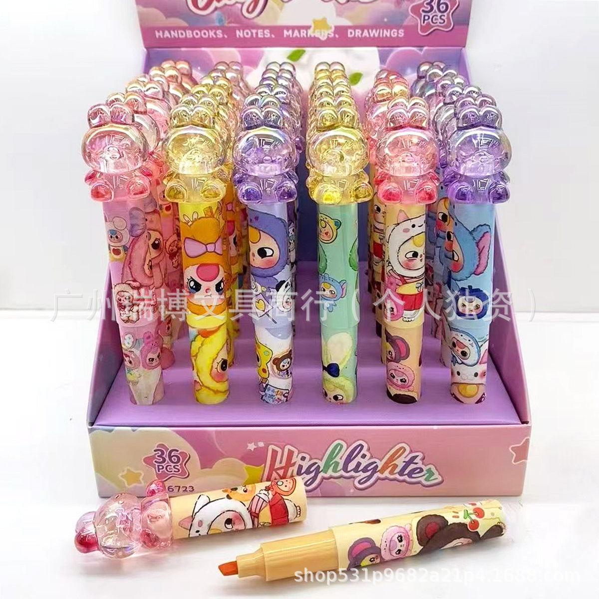 Sa.nrio Crystal 6-Color Highlighter Set