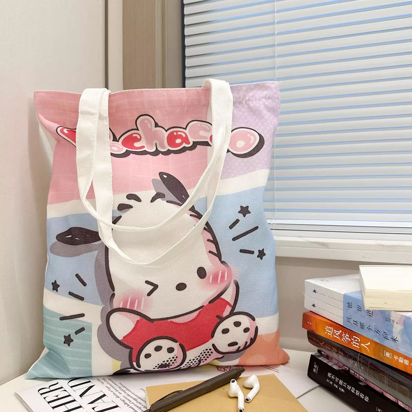 Sanr.io Cute Cartoon Canvas Tote Bag