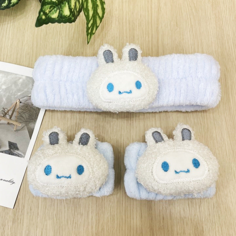 S.anrio Cartoon Waterproof Face Wash Wrist Bands set
