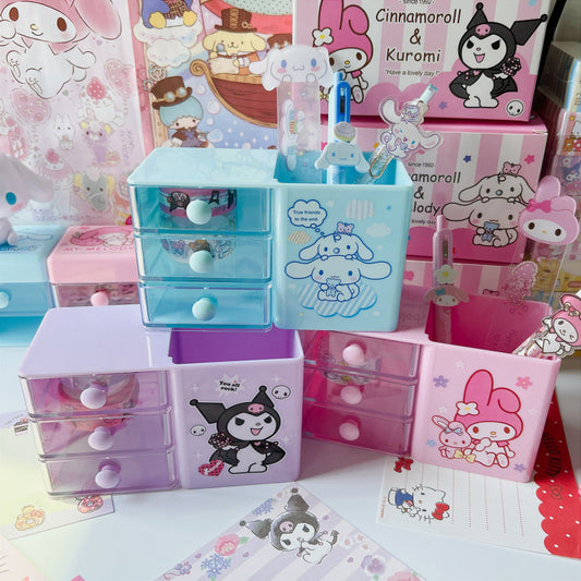 Sanri.o Desk Organizer with Drawer and Pen Holder