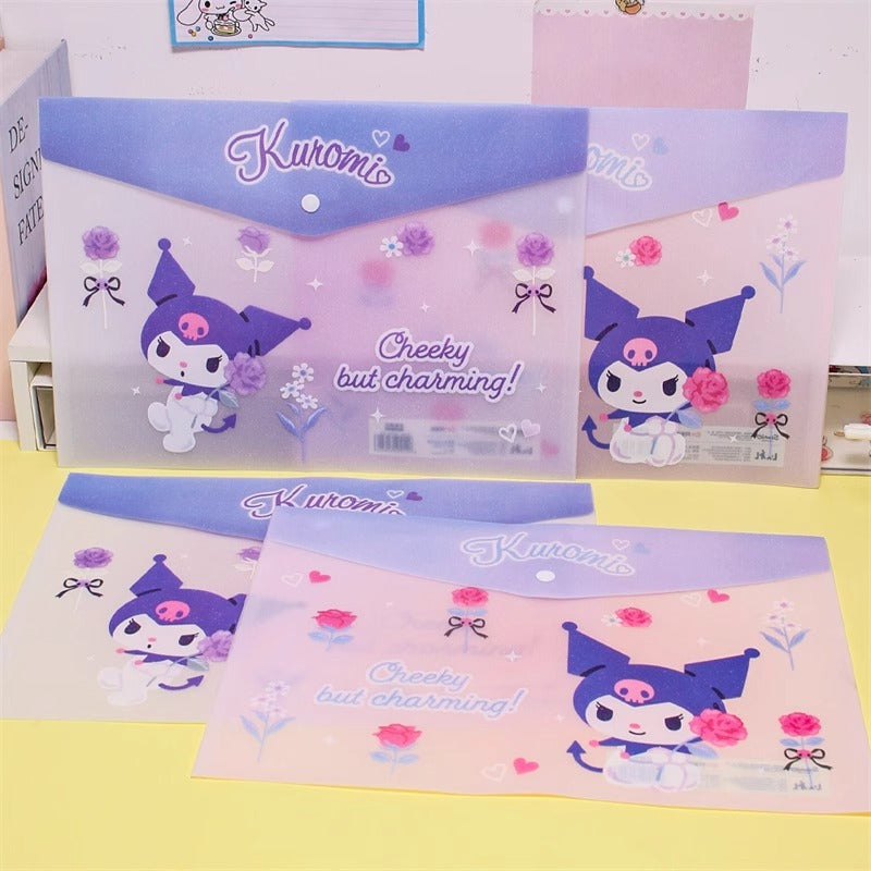 Sanri.o A4 Student Snap Button File Folder