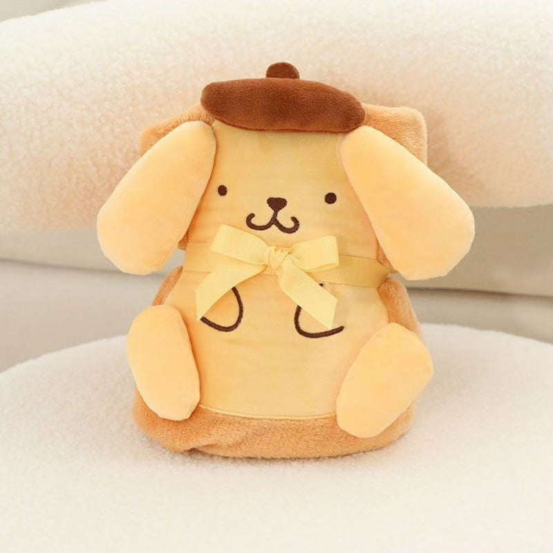 Sanr.io Cute Embroidered Roll-Up Throw Blanket