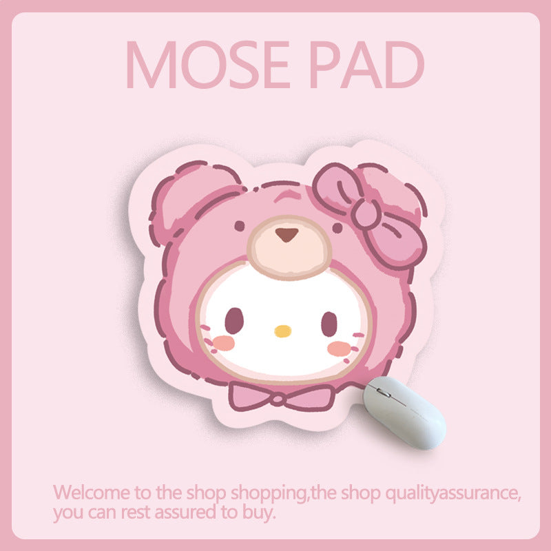 San.rio Cute Cartoon Leather Mouse Pad – Small Irregular Desk Mat