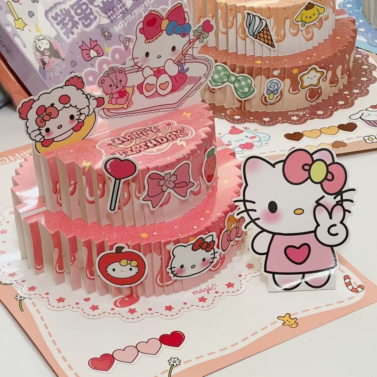 Sanri.o 3D Pop-Up Birthday Cake Greeting Card