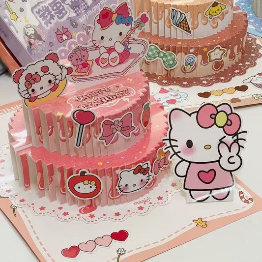 Sanri.o 3D Pop-Up Birthday Cake Greeting Card