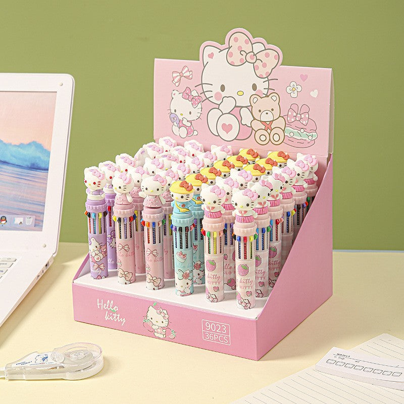 Sanr.io Cute Kawaii 10-Color Click Ballpoint Pen
