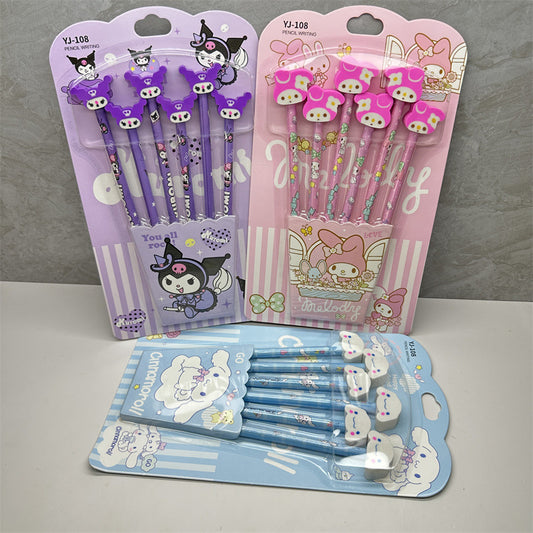 S.anrio 6-Piece HB Pencil Stationery Set