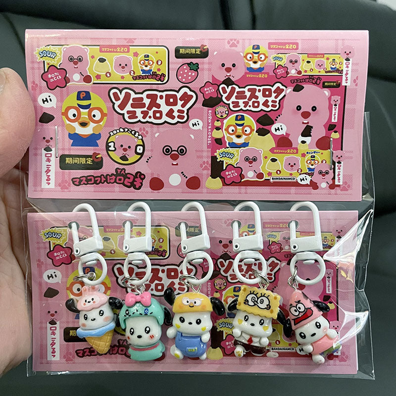 Cute Cartoon Resin Keychain Charms Set