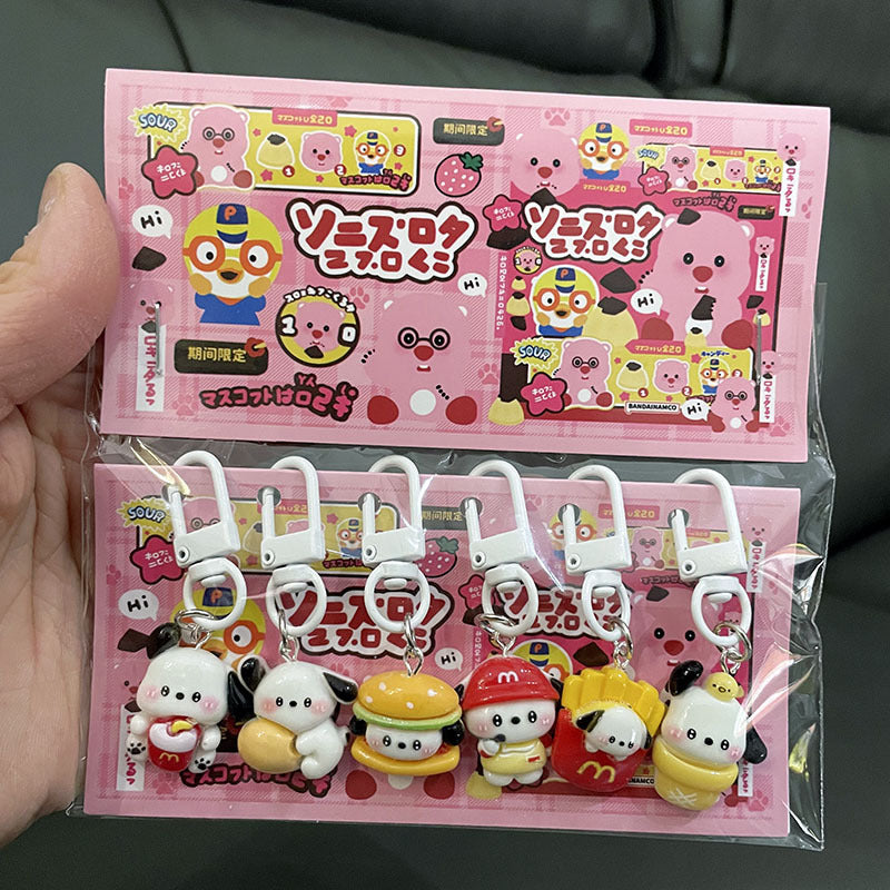Cute Cartoon Resin Keychain Charms Set