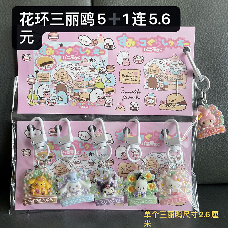 Cute Cartoon Resin Keychain Charms Set