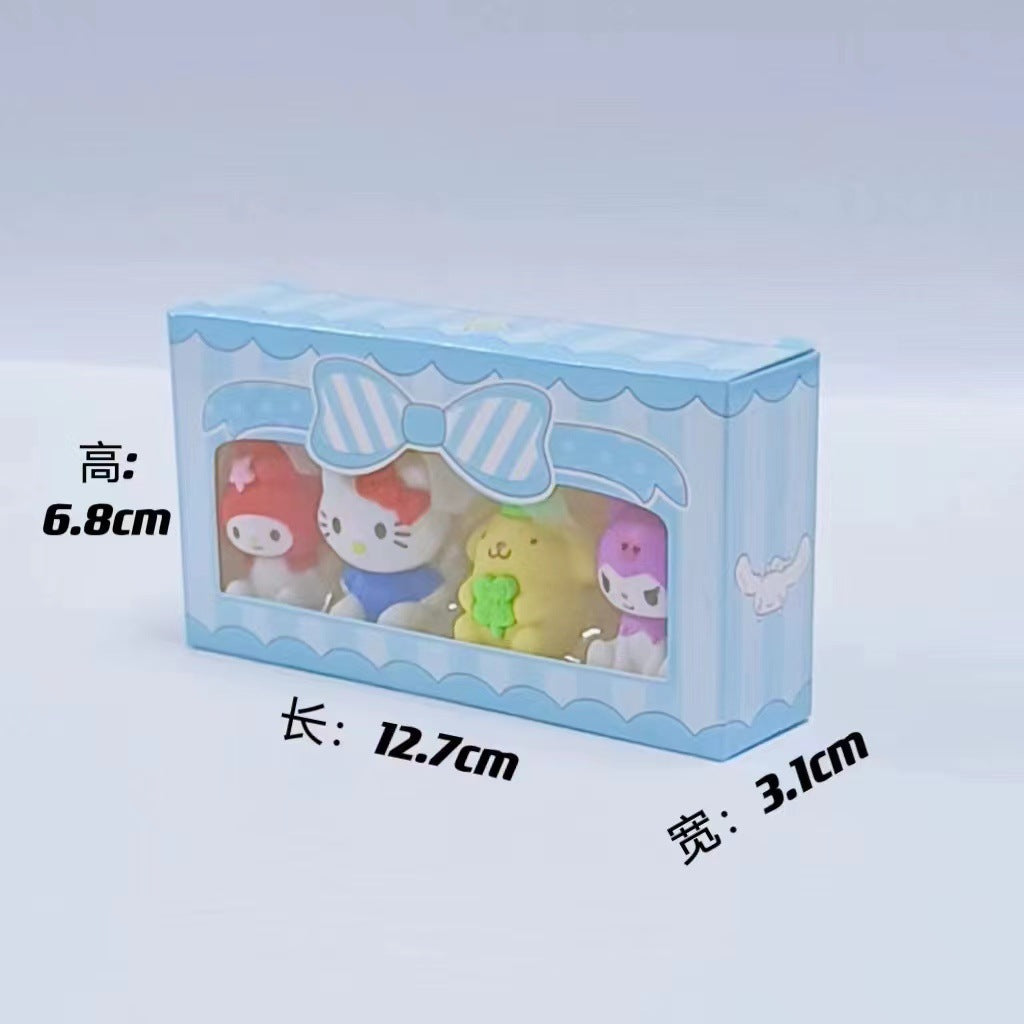 Sanri.o Cute Kawaii Boxed Eraser Set