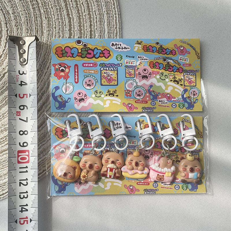 Cute Cartoon Resin Keychain Charms Set
