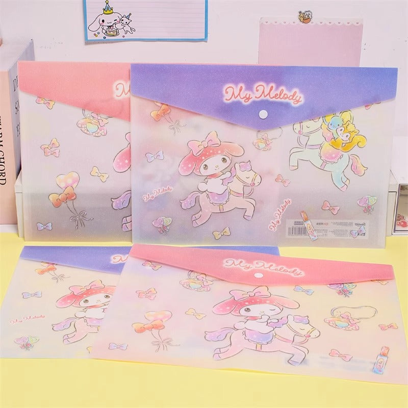 Sanri.o A4 Student Snap Button File Folder