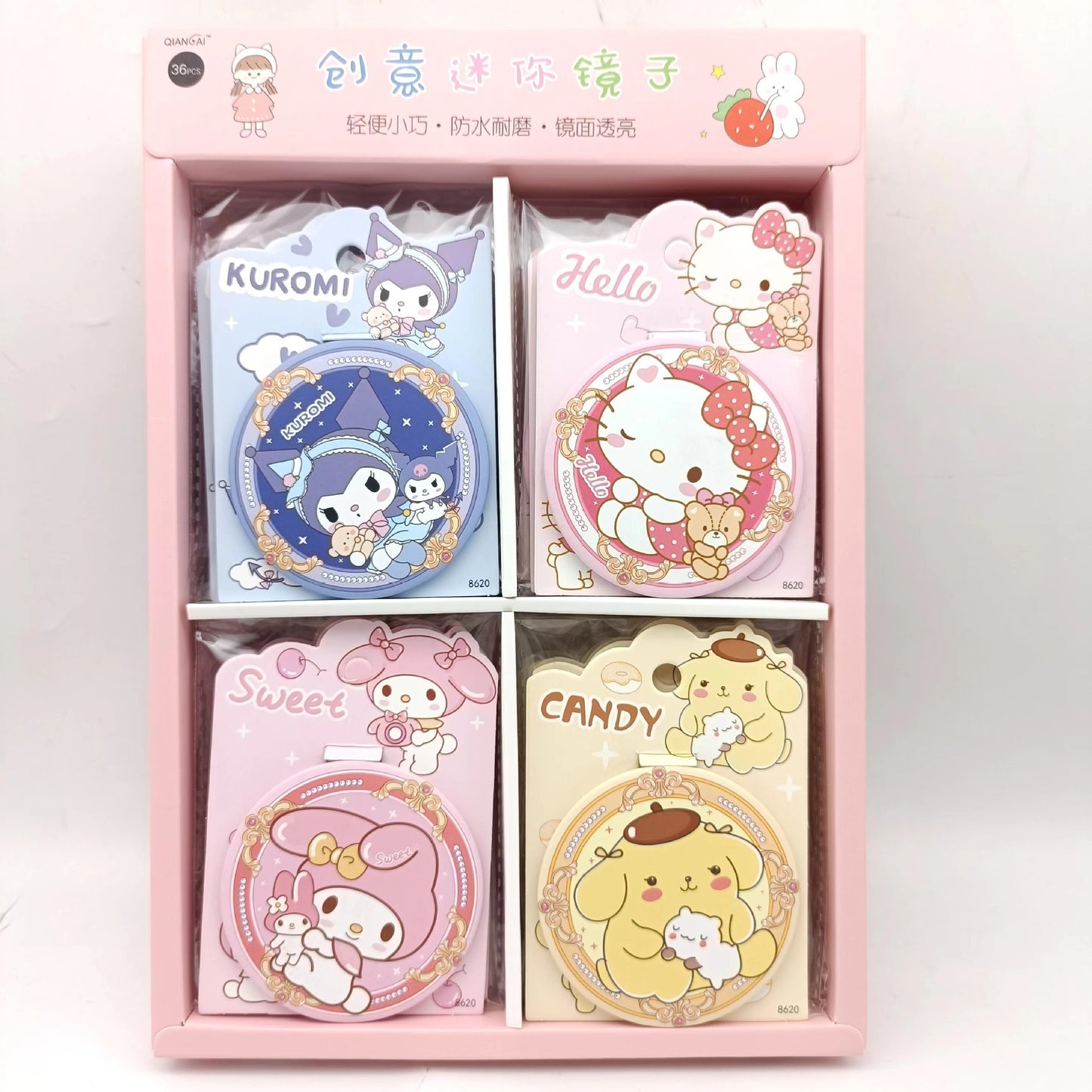 Sanr.io  Mini Round Portable Makeup Mirror