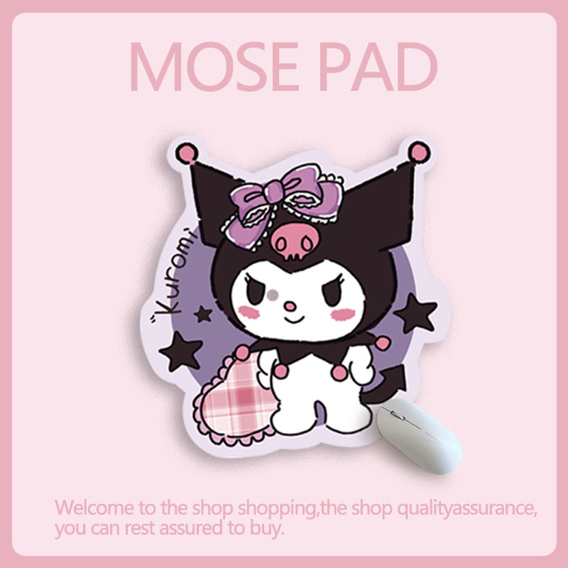 San.rio Cute Cartoon Leather Mouse Pad – Small Irregular Desk Mat