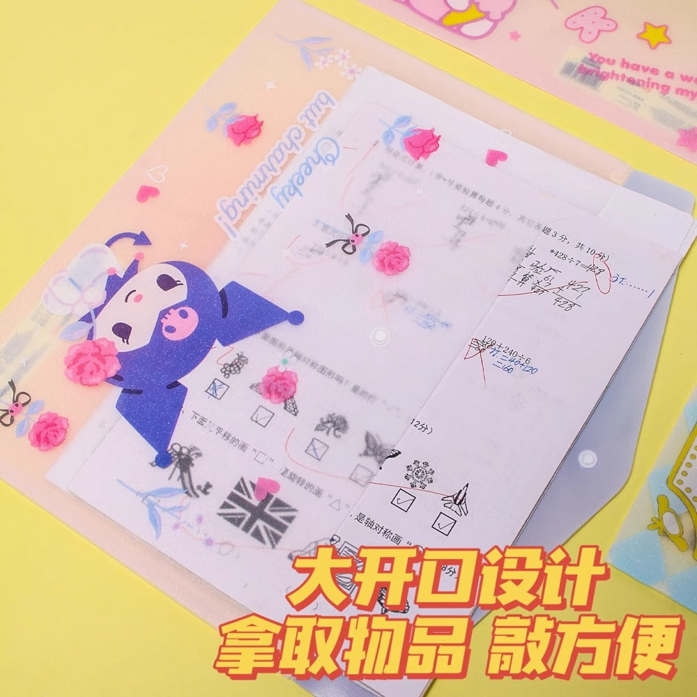 Sanri.o A4 Student Snap Button File Folder