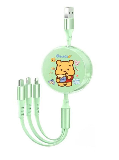Cute Macaron 120W Retractable 3-in-1 Charging Cable