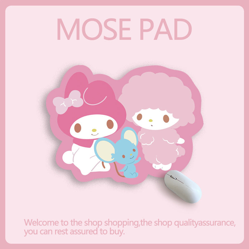 San.rio Cute Cartoon Leather Mouse Pad – Small Irregular Desk Mat