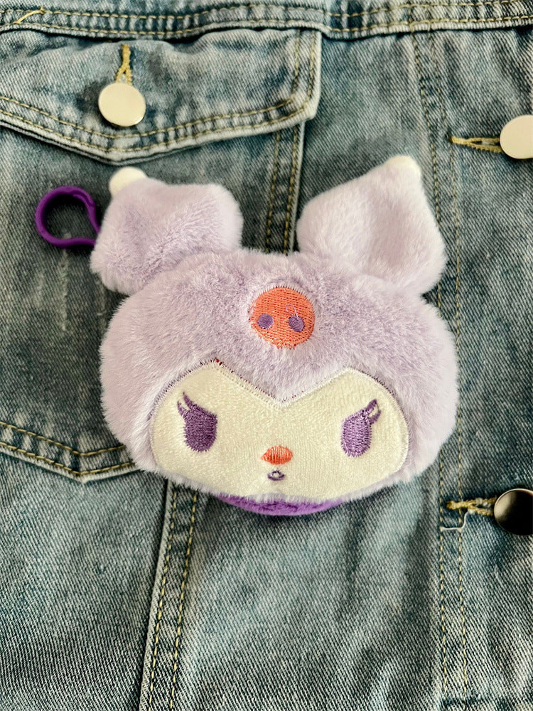 Sanri.o Cute Plush Mini Coin Purse Earbud Bag