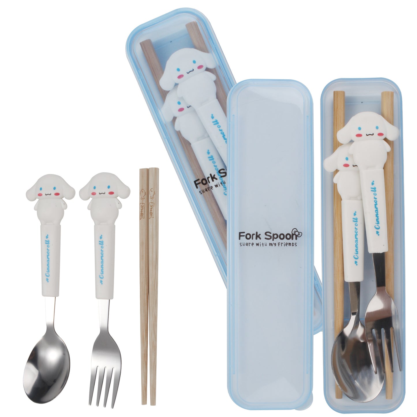 Sanri.o Portable Kids Stainless Steel Utensil Set