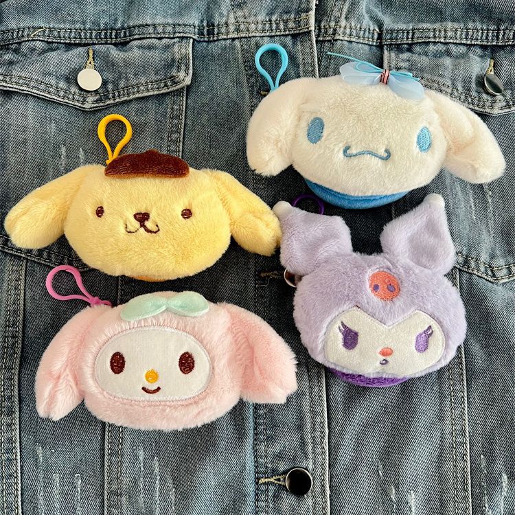 Sanri.o Cute Plush Mini Coin Purse Earbud Bag