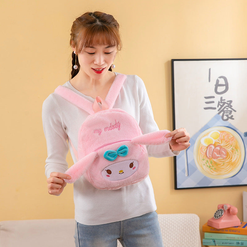 Sanr.io Cute Cartoon Large Capacity Plush Backpack