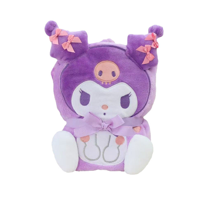 Sanr.io Cute Embroidered Roll-Up Throw Blanket