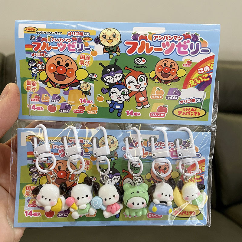 Cute Cartoon Resin Keychain Charms Set