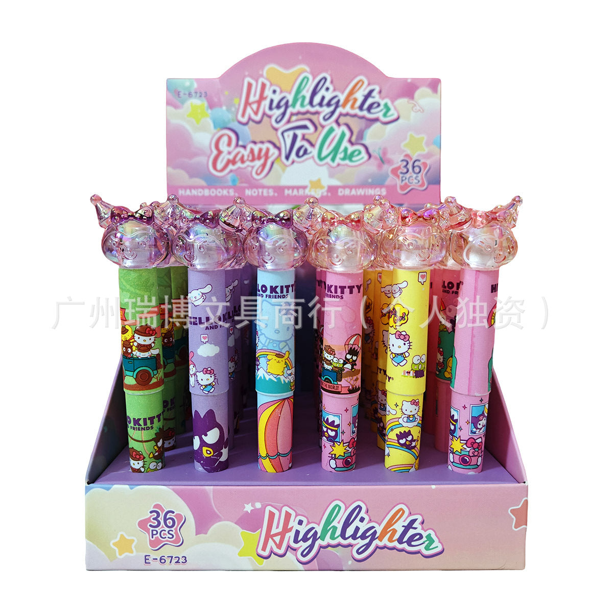 Sa.nrio Crystal 6-Color Highlighter Set
