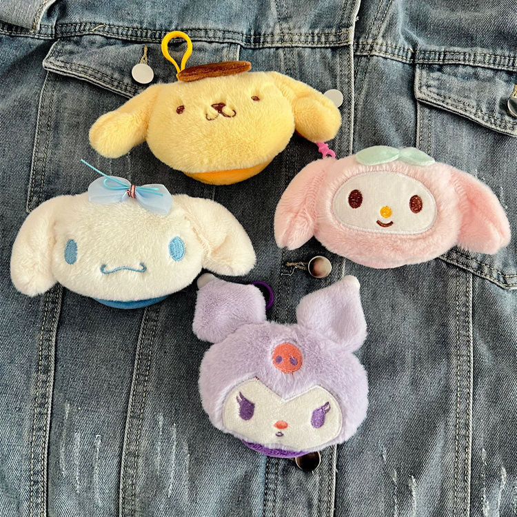 Sanri.o Cute Plush Mini Coin Purse Earbud Bag