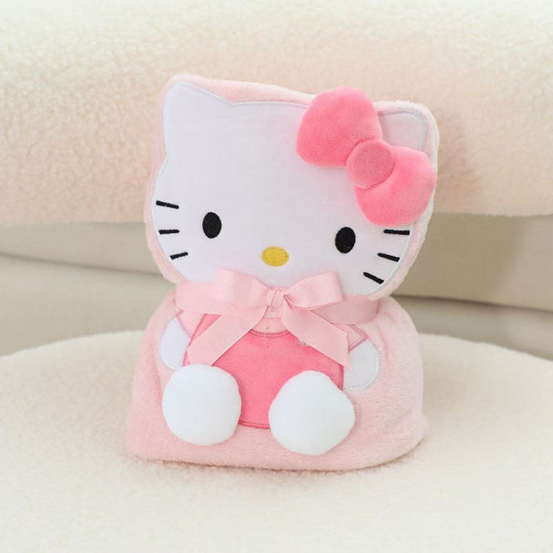 Sanr.io Cute Embroidered Roll-Up Throw Blanket