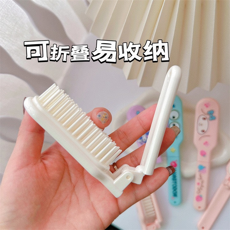 Cute Foldable Storage Hair Comb Easy to Carry