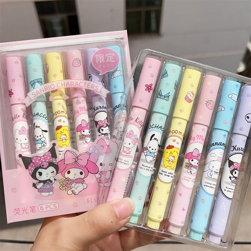 Sa.nrio Crystal 6-Color Highlighter Set