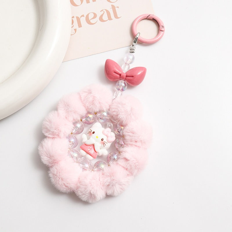 Cute Beaded Phone Charm Keychain