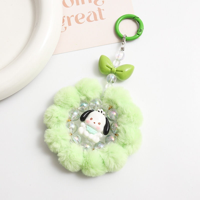 Cute Beaded Phone Charm Keychain
