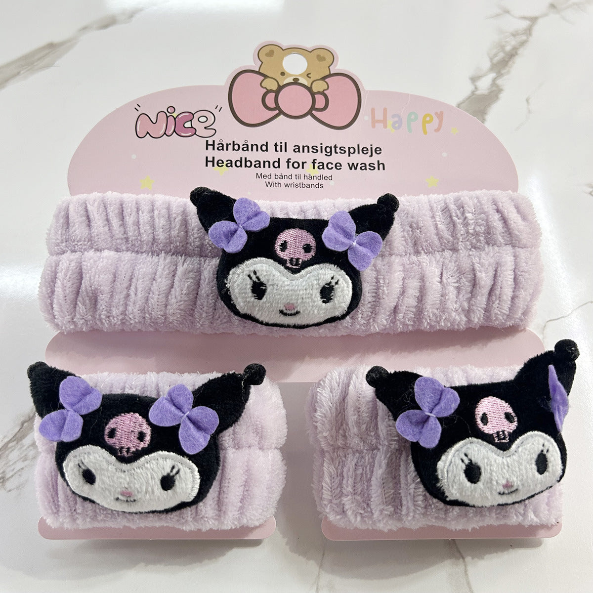 S.anrio Cartoon Waterproof Face Wash Wrist Bands set