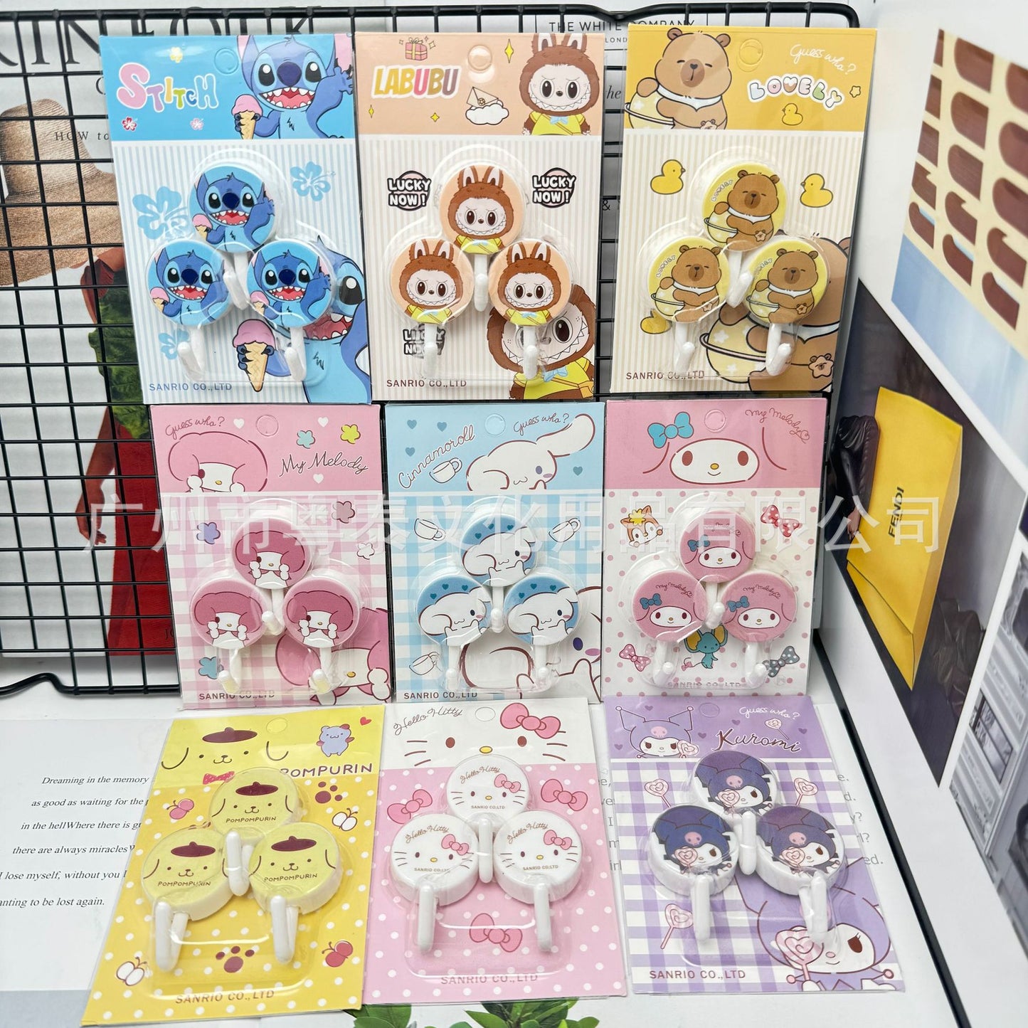 San.rio Cute Adhesive Wall Hooks